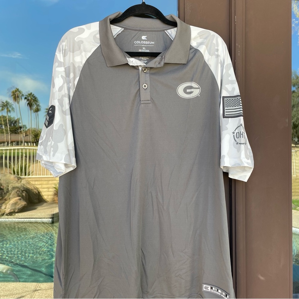 Colosseum Georgia Bulldogs OHT Military Appreciation Grey Camo Polo XL - Picture 3 of 12